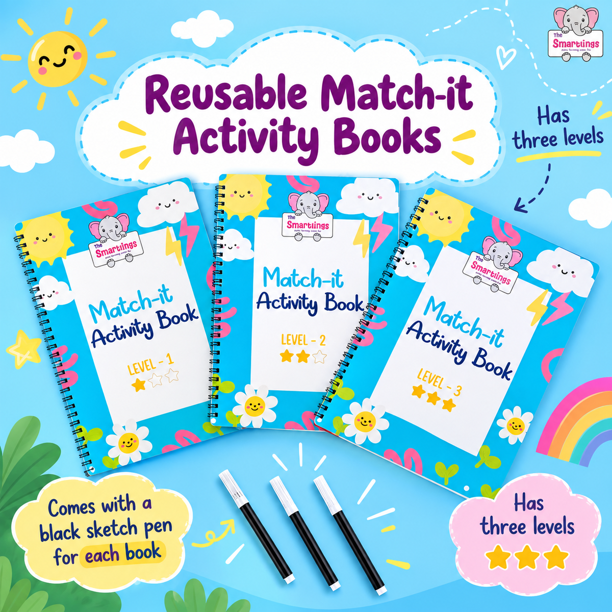 Reusable Match-it Level 1 Activity Book ( Age : 2-4 years )