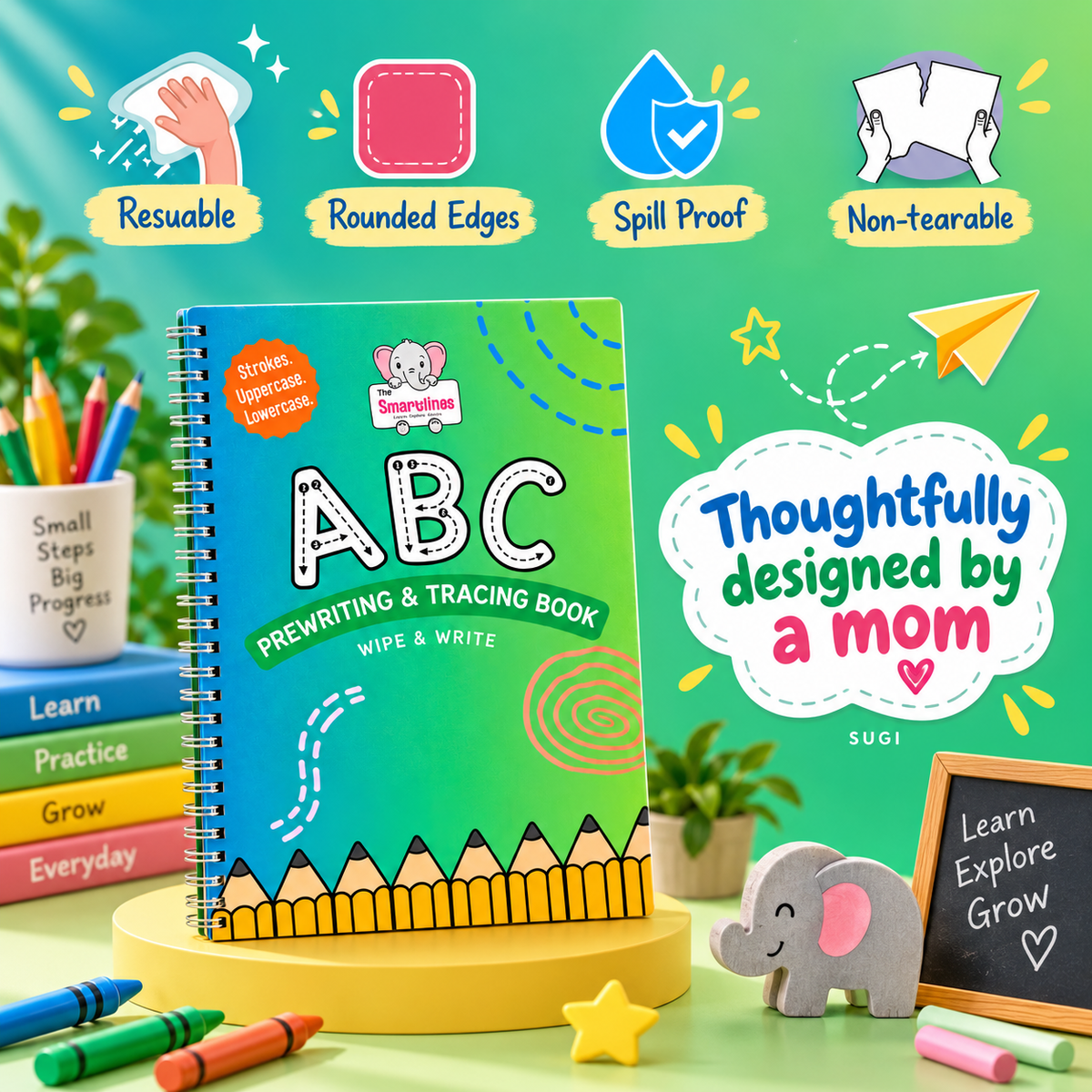 Tracing Reusable Book for Kids